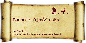 Machnik Ajnácska névjegykártya